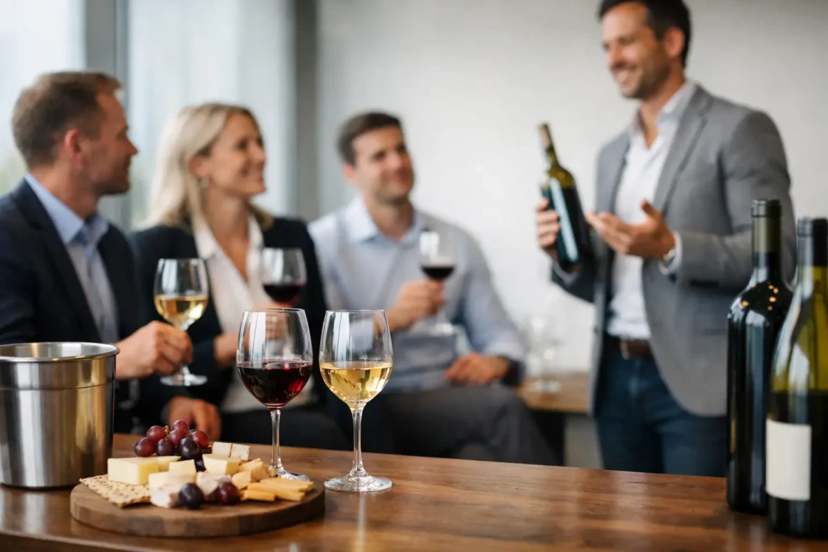 Eksempel på vinsmagning firmaevent